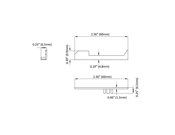 Aluminum Channel SHALLOW SKIRT Accessories - J016B End Cap