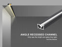 ANGLE RECESS - JH 1716 Silver Aluminum Channel + Milky Diffuser - 24"/94" - 4