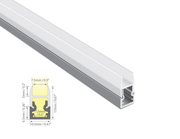 GLASS EDGE - JH 1686 Silver Aluminum Channel + Milky Diffuser - 94"