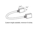 Custom length jumper connector for LED pool strip lighting (minimum 6 inches)