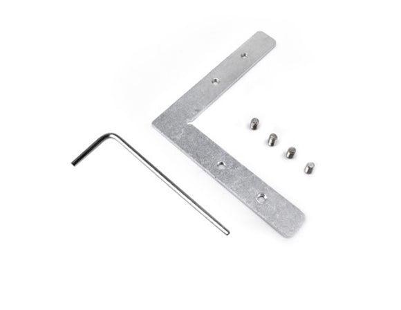 Top view of an AL L-shaped flat Connector with screws.