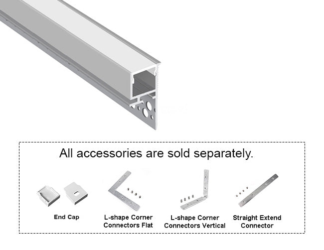COVE V - GLB L507C Silver Aluminum Channel + Milky Diffuser - 94"