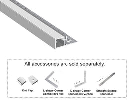 COVE H - GLB L550B Silver Aluminum Channel + Milky Diffuser - 94" - 0