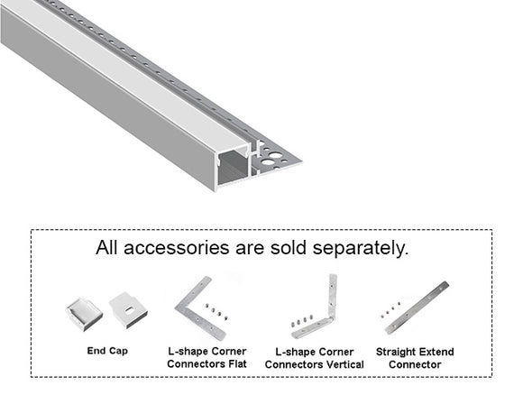 COVE H - GLB L550B Silver Aluminum Channel + Milky Diffuser - 94"