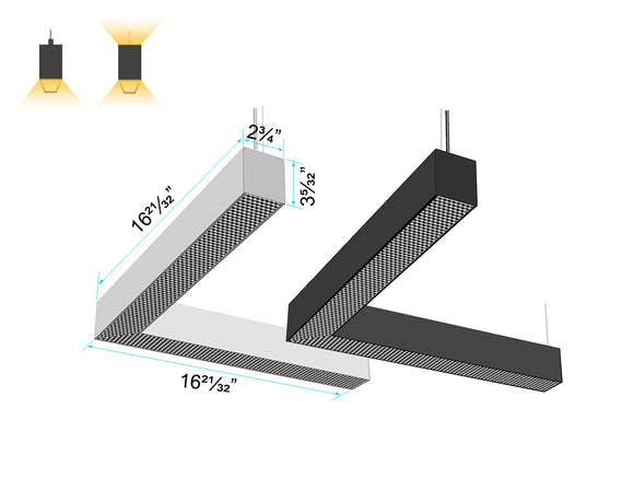 L8070 L shape black and white linear light features No Glare Lens for directional, glare-free illumination in architectural lighting.