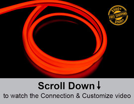 The 3D neon LED lights that are red.