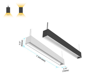 GL L8070 2ft linear light with wall wash lens delivers smooth, even light across vertical surfaces; available in black and white.