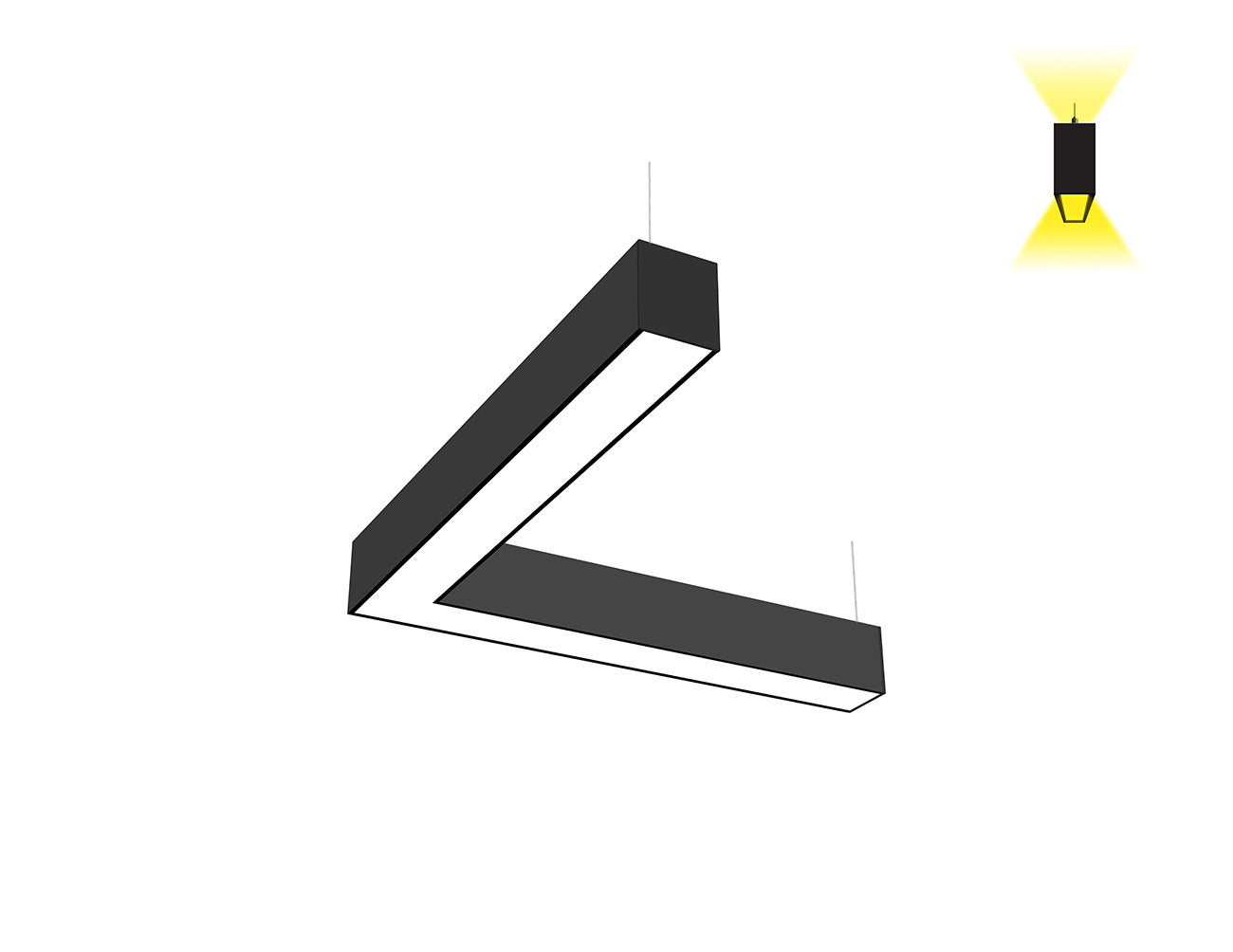 Led Lamp L LED Linear Light - L8070 - Milky Flat Lens - L Shape | GL LED US LIGHTING