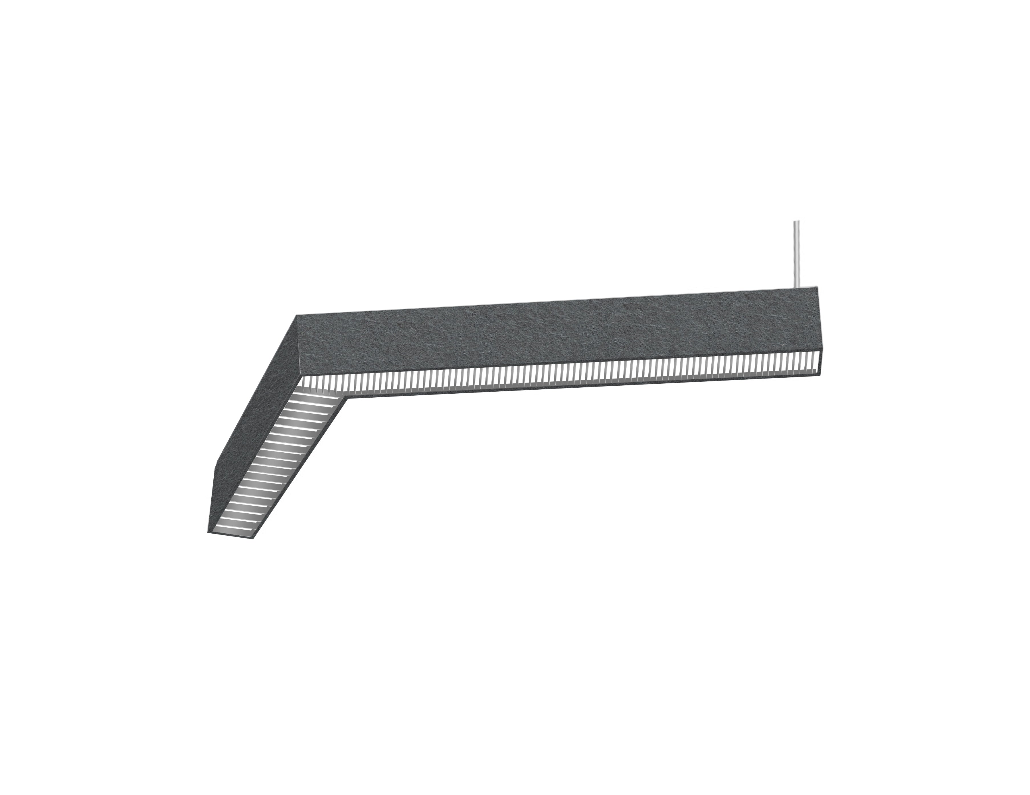 LED Linear Light - L8070 - Acoustic Housing - Grille Lens - 120° L Shape