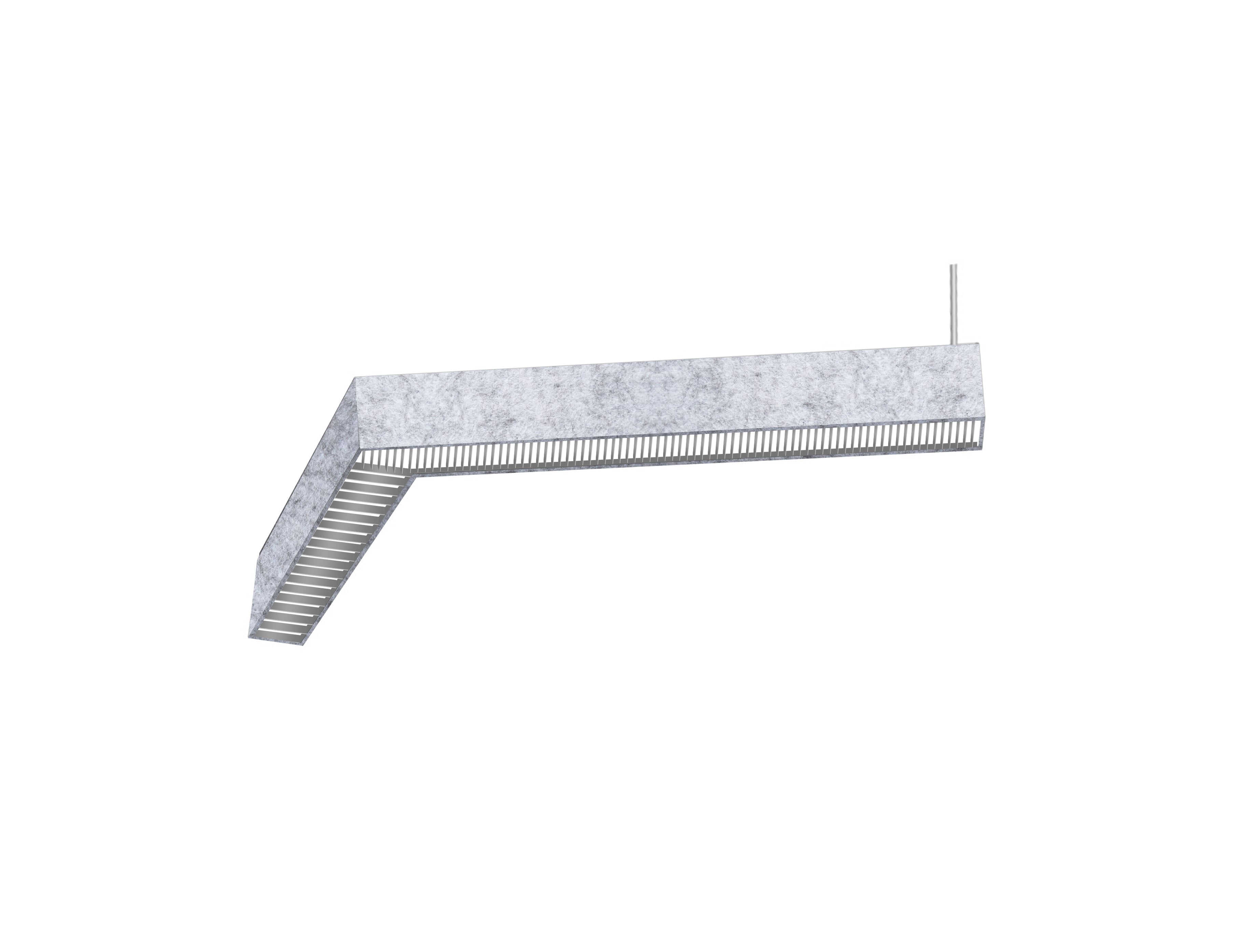 LED Linear Light - L8070 - Acoustic Housing - Grille Lens - 120° L Shape