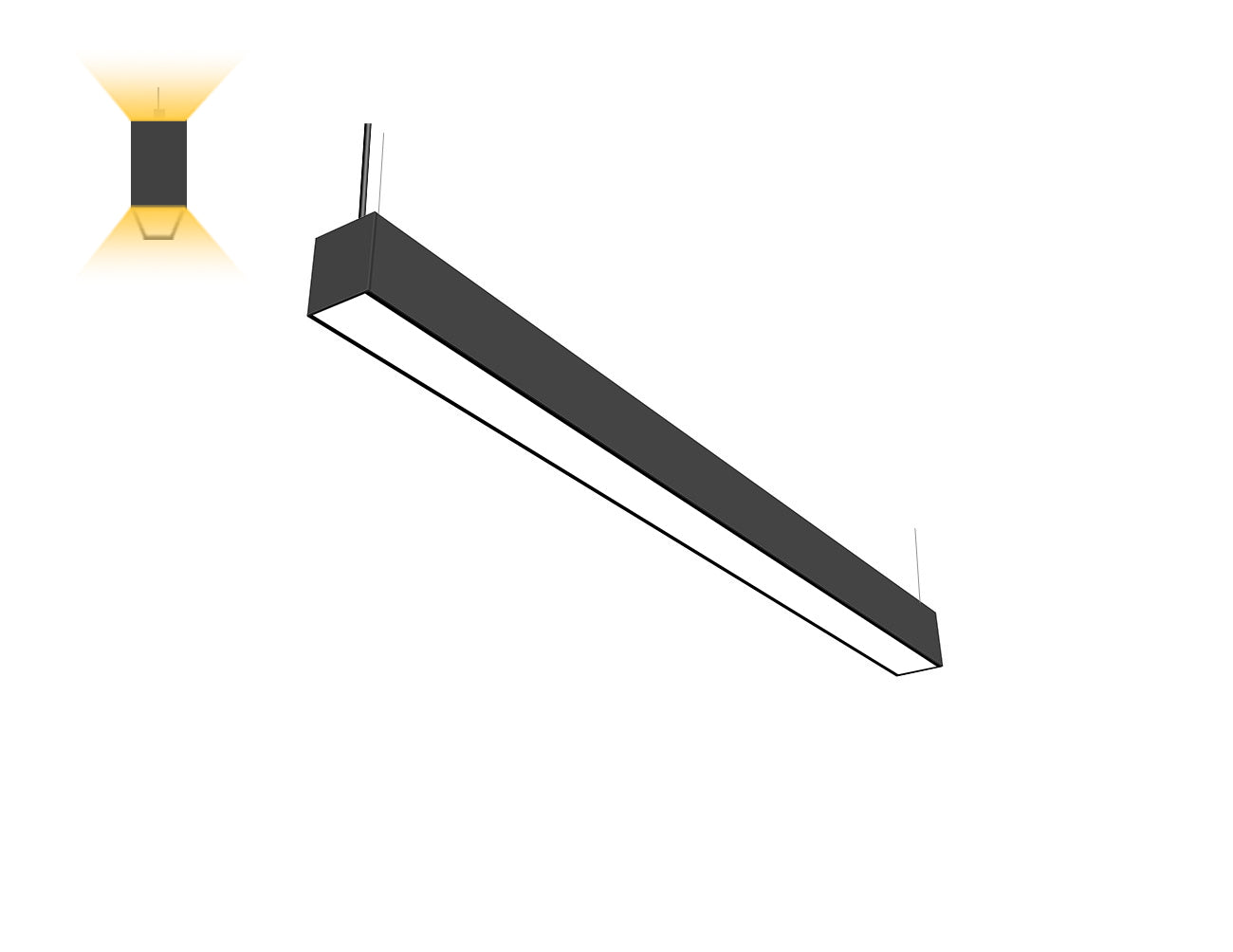 LED Linear Light - L8070 - Milky Flat Lens - 4ft