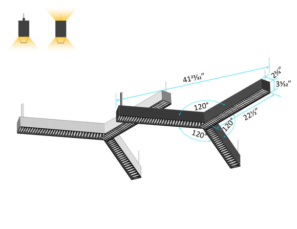 LED Linear Light - L8070 - Louver Lens - Y Shape