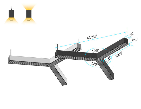 LED Linear Light - L8070 - No Glare Lens - Y Shape