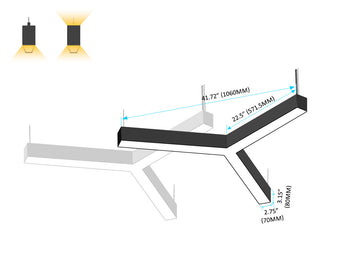 LED Linear Light - L8070 - Milky Flat Lens - Y Shape - 0