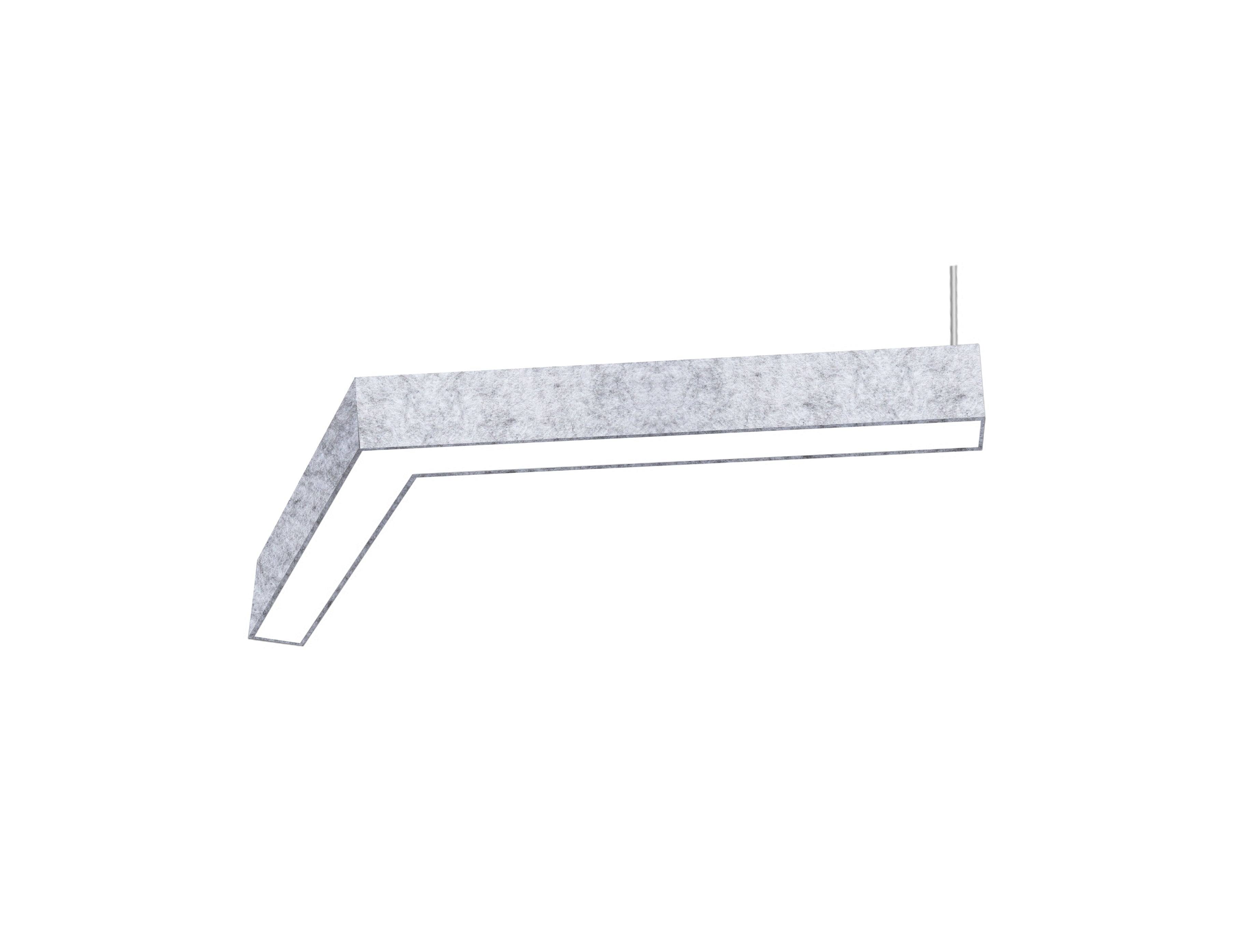 LED Linear Light - L8070 - Acoustic Housing - Milky Flat Lens - 120° L Shape