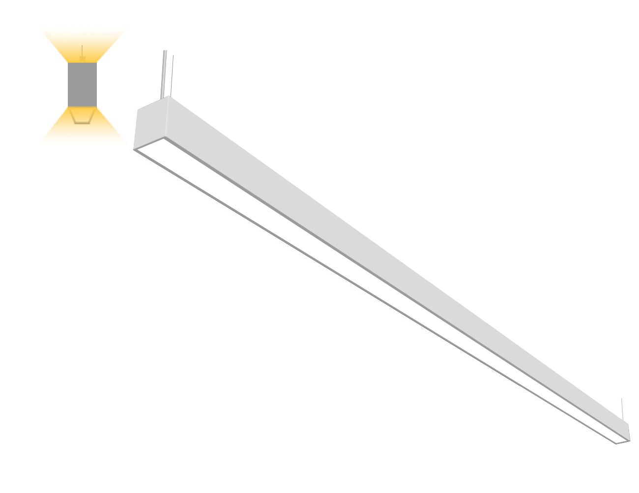 LED Linear Light - L8070 - Milky Flat Lens - 8ft