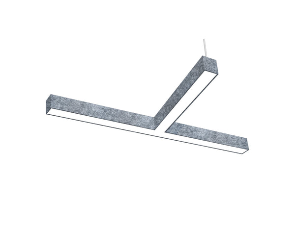 LED Linear Light - L8070 - Acoustic Housing - Milky Flat Lens - T Shape - 2