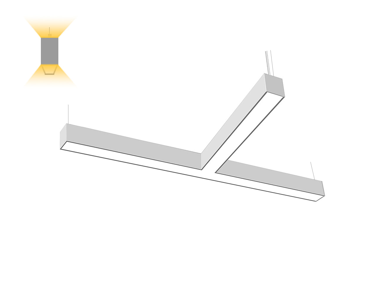 LED Linear Light - L8070 - Milky Flat Lens - T Shape