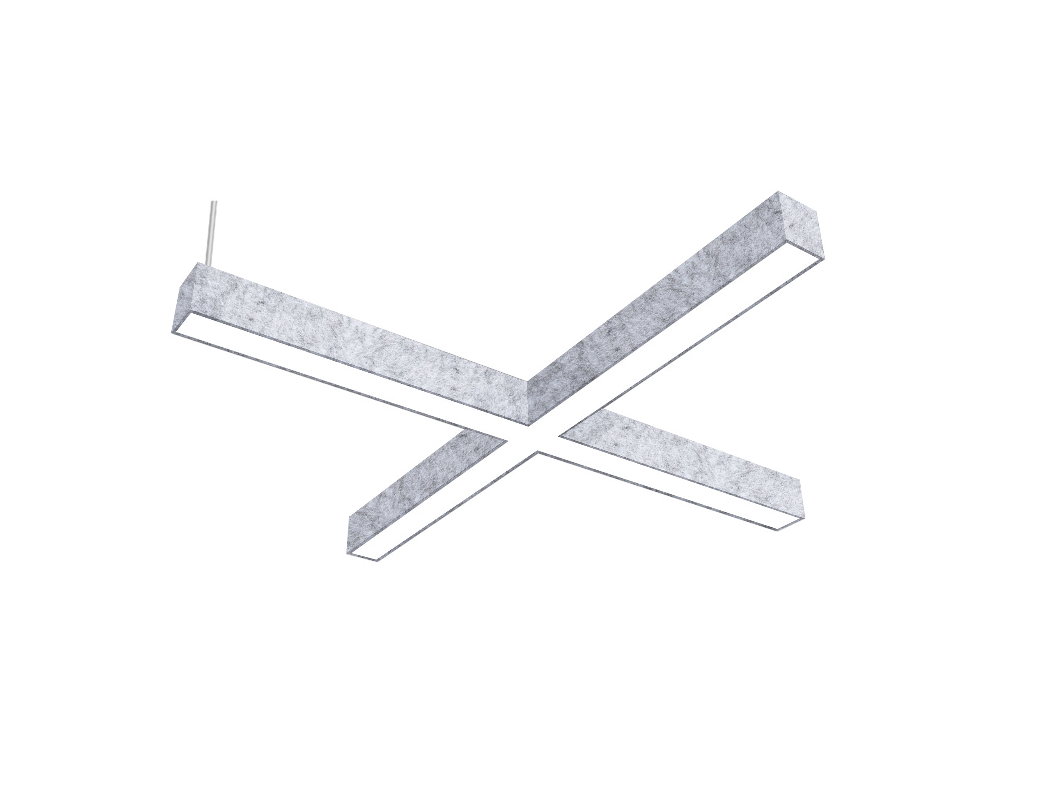 LED Linear Light - L8070 - Acoustic Housing - Milky Flat Lens - X Shape