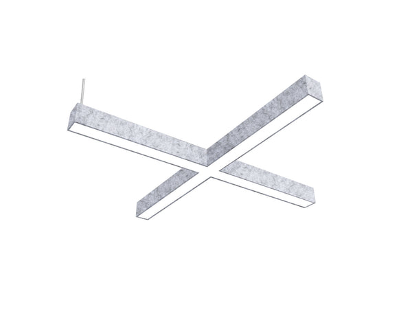 LED Linear Light - L8070 - Acoustic Housing - Milky Flat Lens - X Shape - 3