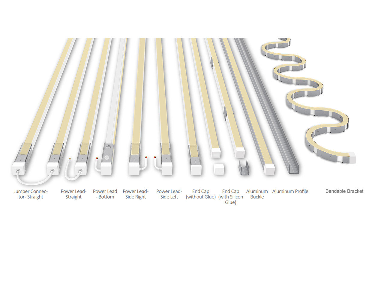 ねおん LED 1010N Neon Light - Side Bend - Single Color - Wet Location