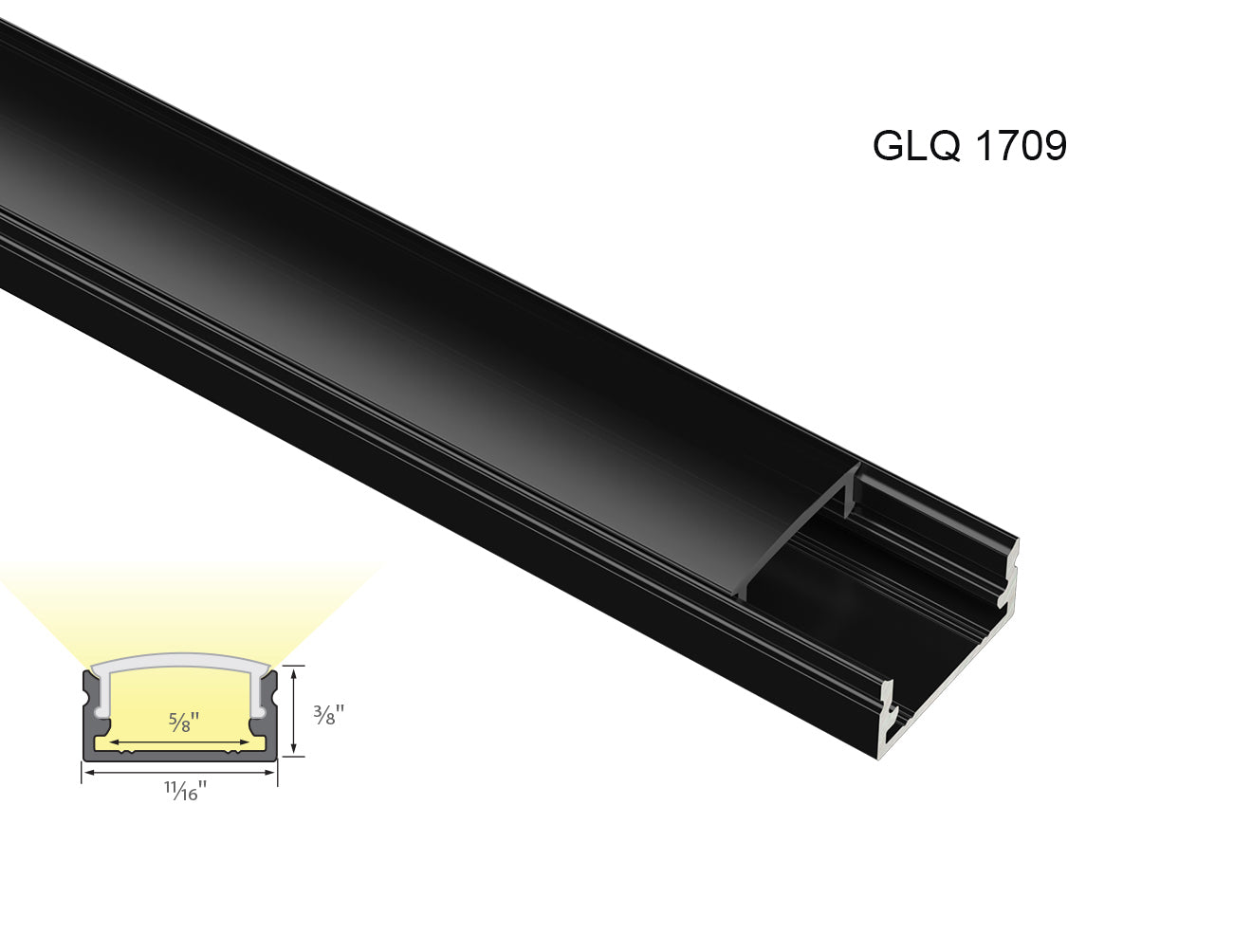 Dimensions of the GLQ 1709 aluminum channel.