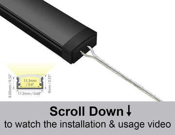 Dimensions of the GLQ 1709 Solder-Free aluminum channel.