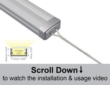 Dimensions of the GLQ 1709 Solder-Free aluminum channel.