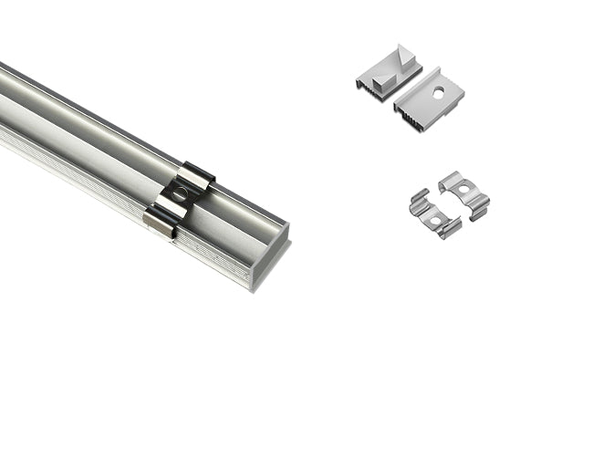 The GLQ 1811 aluminum channel with matching endcaps and 1205 metal clip