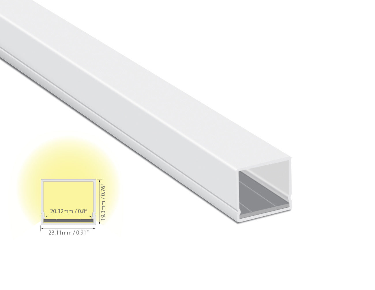 WATERPROOF SQUA - A 2319 Silver Aluminum Channel + Milky Diffuser - 94 ...