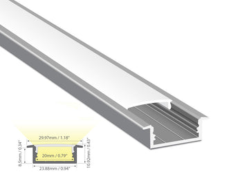 Dimensions of the ES 3011 aluminum channel.