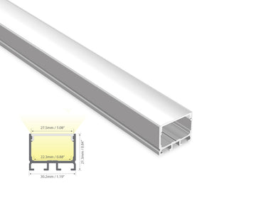 Dimensions of the ES 3021 aluminum channel.