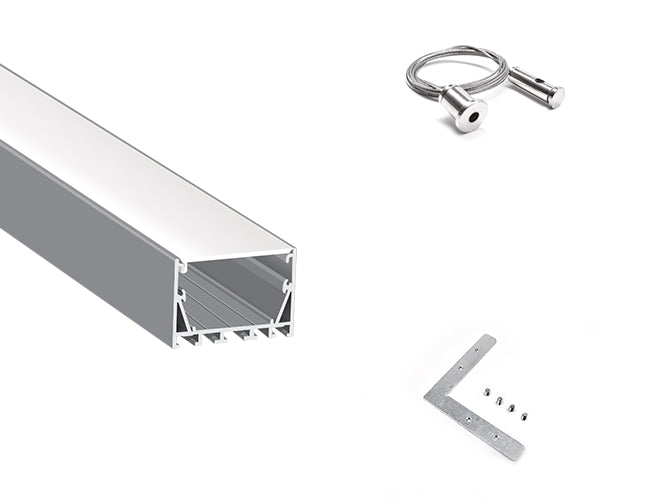 The ES 5035 aluminum channel with matching suspension kit and connector kit.