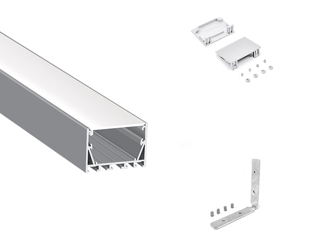 The ES 5035 aluminum channel with matching endcaps and connector kit.