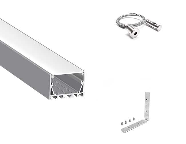 The ES 5035 aluminum channel with matching suspension kit and connector kit.
