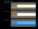 Examples of light diffusion in channels with two rows of different LED strip light types.