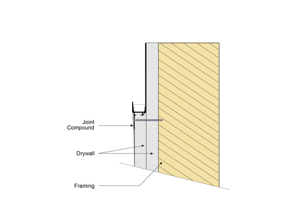 Example of installation for the GL 085 aluminum channel.