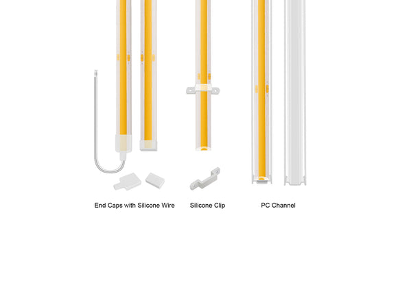 White COB LED Strip Light - Seamless - Constant Current COBCC3 Series Tape Light - 24V - IP67