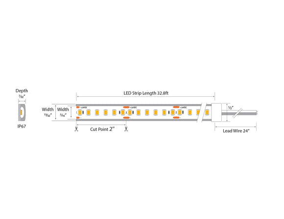 High-value ECO LED strip providing soft warm white illumination for home and commercial decorative lighting.