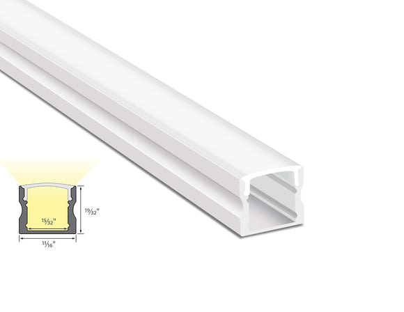 Dimensions of the YD 1202 white aluminum channel.