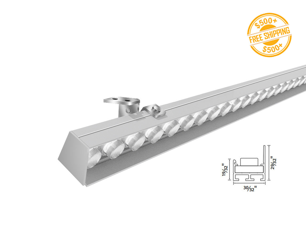 A front view of GL LED wall washer linear light model wall grazer 2321.