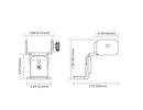 Dimensions of aluminum channel ES-2321 accessory adjustable bracket.