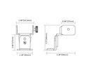 Dimensions of aluminum channel ES-3021 accessory adjustable bracket.