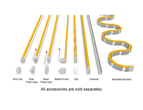 LED Side Bend Neon Light WINT Accessories - Silver Bendable Bracket ...
