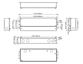 Dimensions of LED Dimmable Driver - 5 in 1 dimming - GLG-C288W-24V.