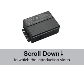 GLE-TDJ series electrical transformer with integrated junction box and ELV dimming capability.