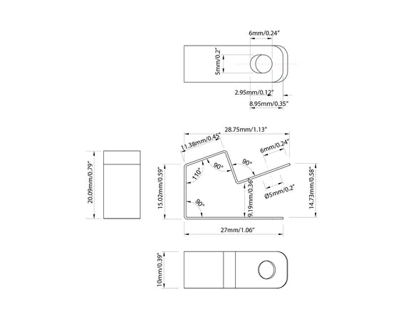 LED Swimming Pool Strip Light Accessory - PC Mounting Clips