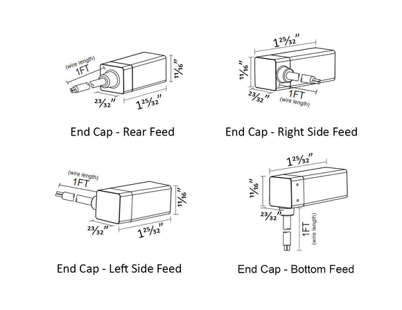 LED 1010N Neon Light - Top Bending Accessories - Multiple Power Cord Options - Dimensions