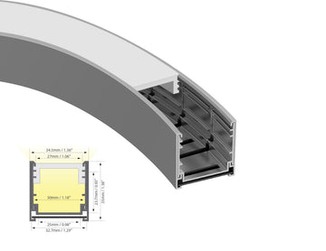GLY 2425 Bendable LED Aluminum Channel – Premium 6063-T5 aluminum finish