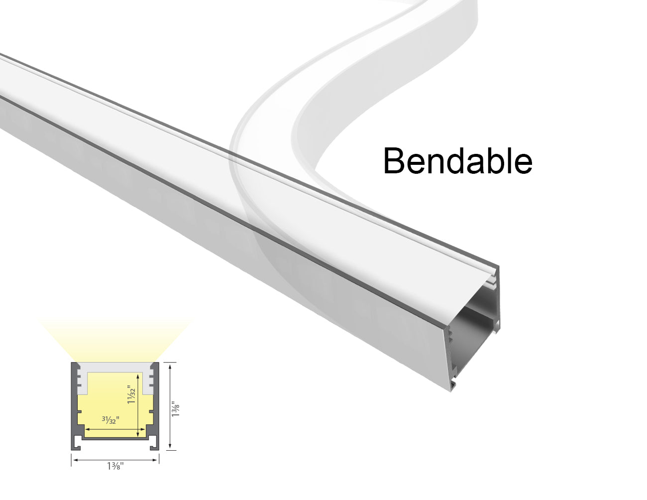 GLY 2425 Bendable LED Aluminum Channel – Premium 6063-T5 aluminum finish